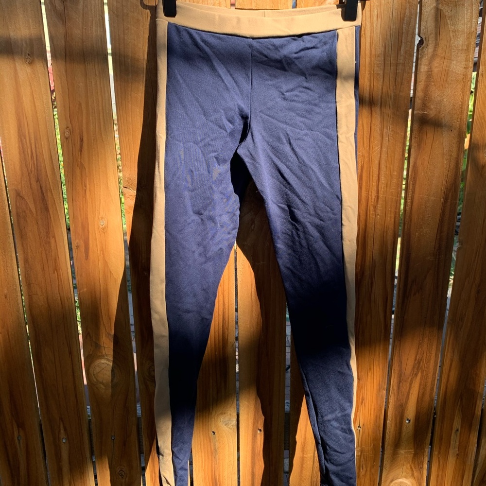 David Lerner navy and tan legging l
